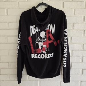 Deathrow Records Black Graphic Hoodie LA CALI RAP
